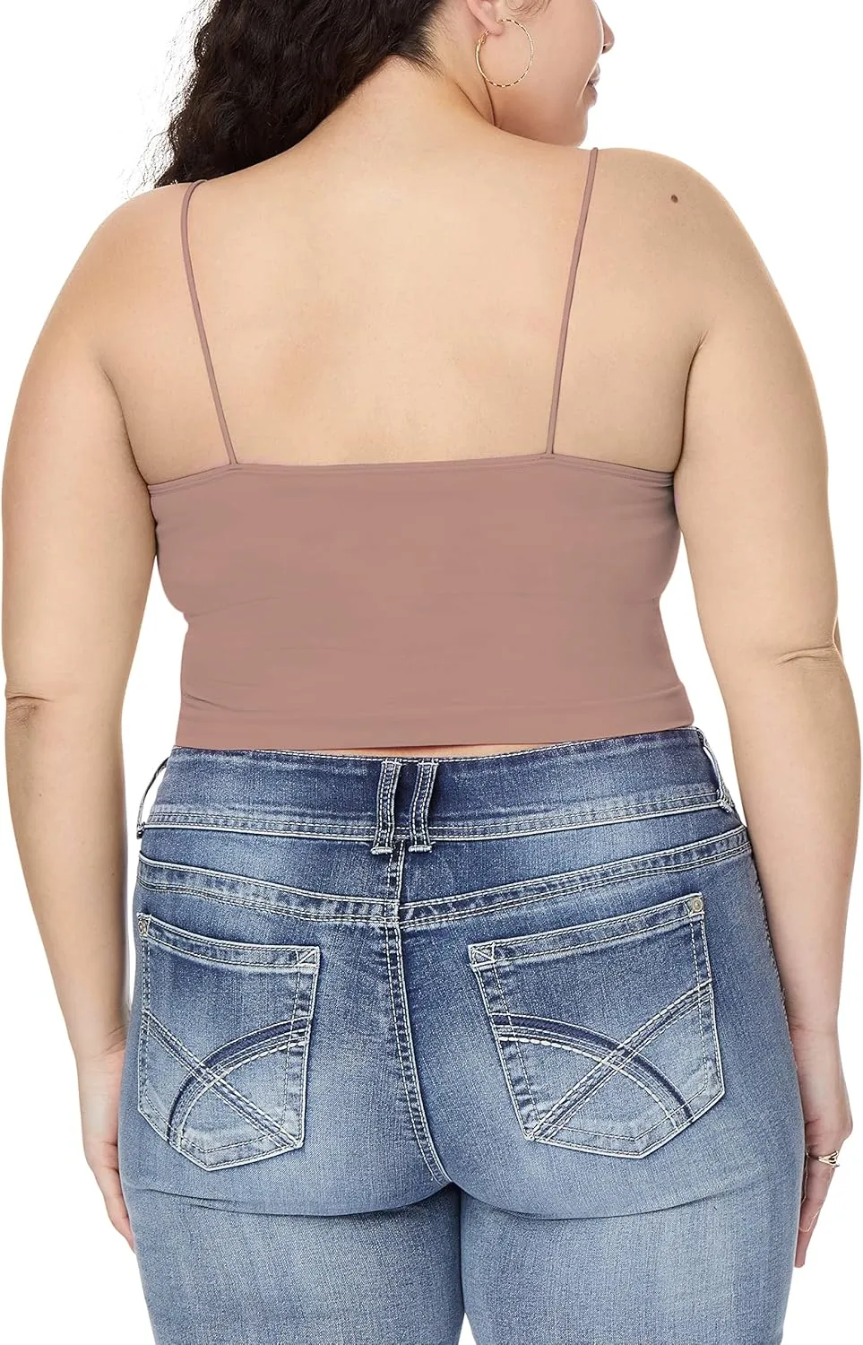 WallFlower Women's Carson Insta Smooth Seamless Shelf Bra Camisole 2-Pack (Standard and Plus)