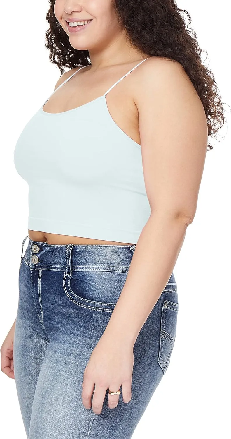 WallFlower Women's Carson Insta Smooth Seamless Shelf Bra Camisole 2-Pack (Standard and Plus)