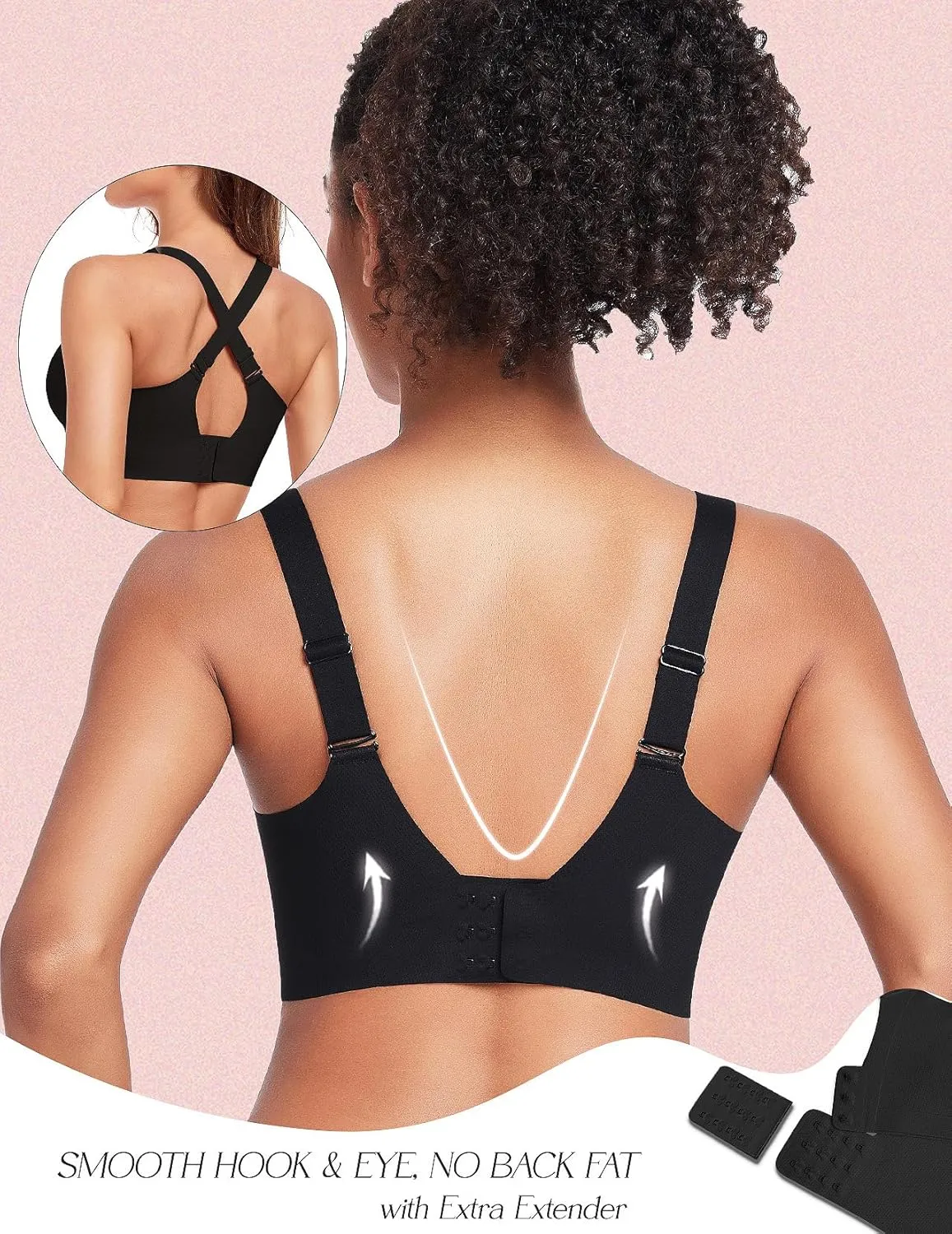 Wireless Bras for Women No Underwire Breathable V-Neck Bralettes for Women with Support Seamless T Shirt Bras
