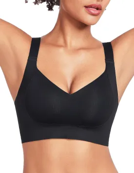 Wireless Bras for Women No Underwire Breathable V-Neck Bralettes for Women with Support Seamless T Shirt Bras