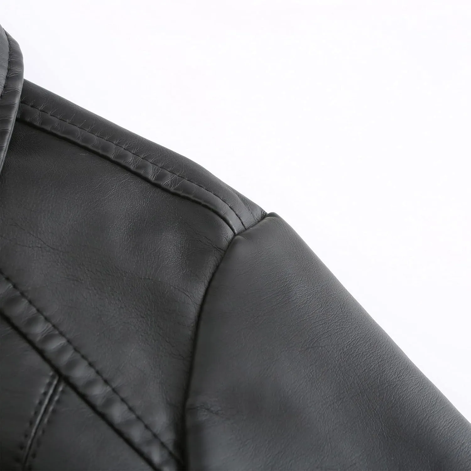 Women Waterproof PU Leather Jackets, Cropped Stand Collar Zipper Biker Jacket Fitted PU Cycling Motorcycle Jacket Coats