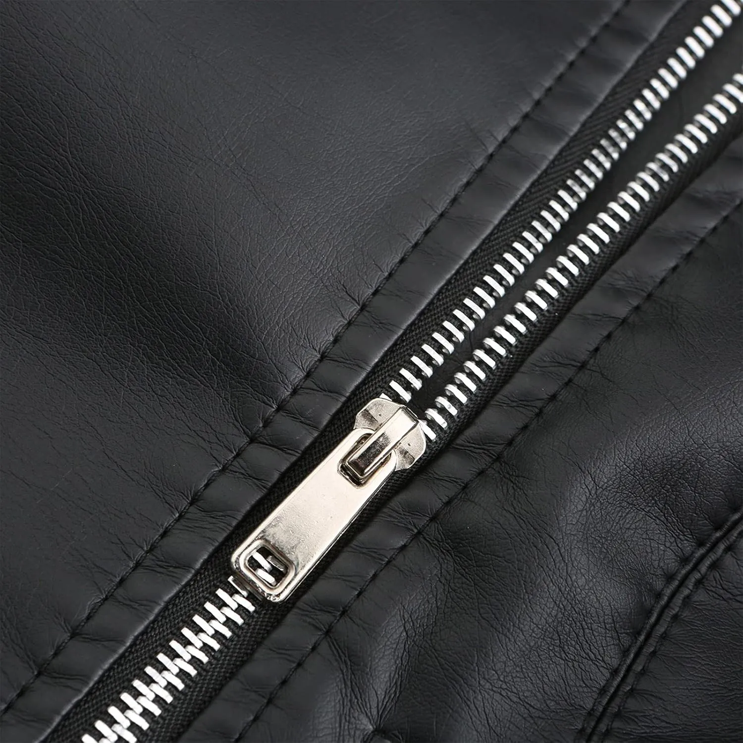 Women Waterproof PU Leather Jackets, Cropped Stand Collar Zipper Biker Jacket Fitted PU Cycling Motorcycle Jacket Coats