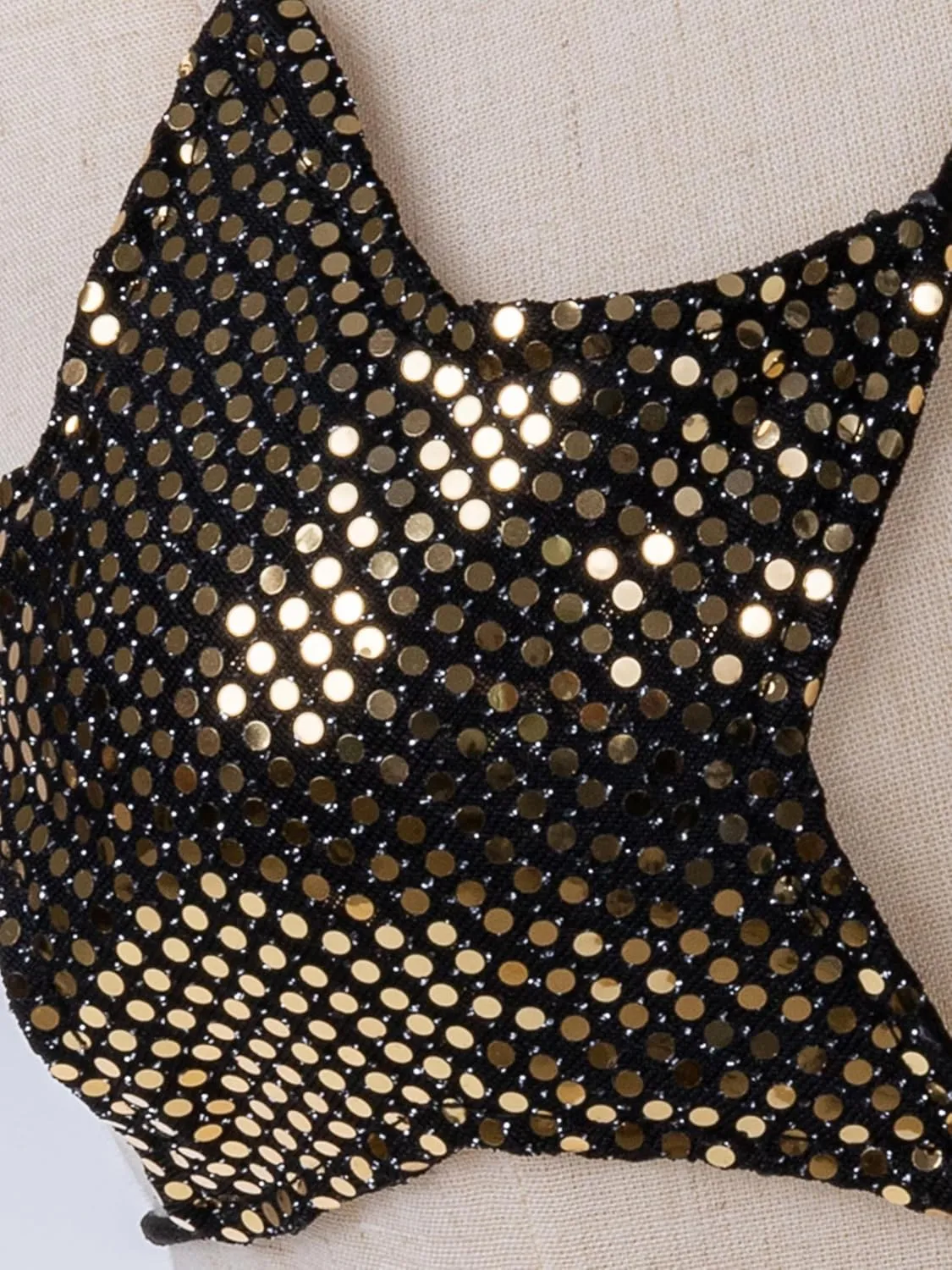 Women's Metallic Holographic Star Bra Crop Top Lace Up Halter Bralette Bandeau Camisole