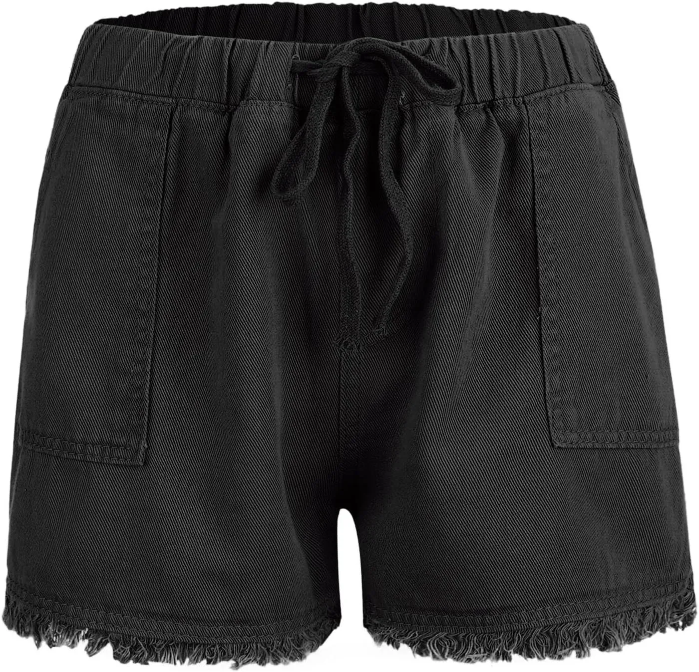 Womens Y2K Lightweight Shorts Casual Baggy Trendy Short Pants Drawstring Elastic Waist Ripped Frayed Hem Comfy Shorts